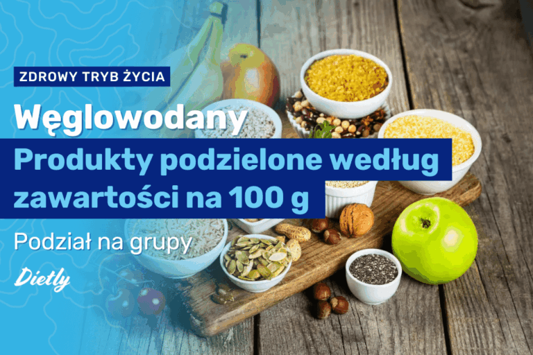 Węglowodany: produkty podzielone według zawartości na 100 g